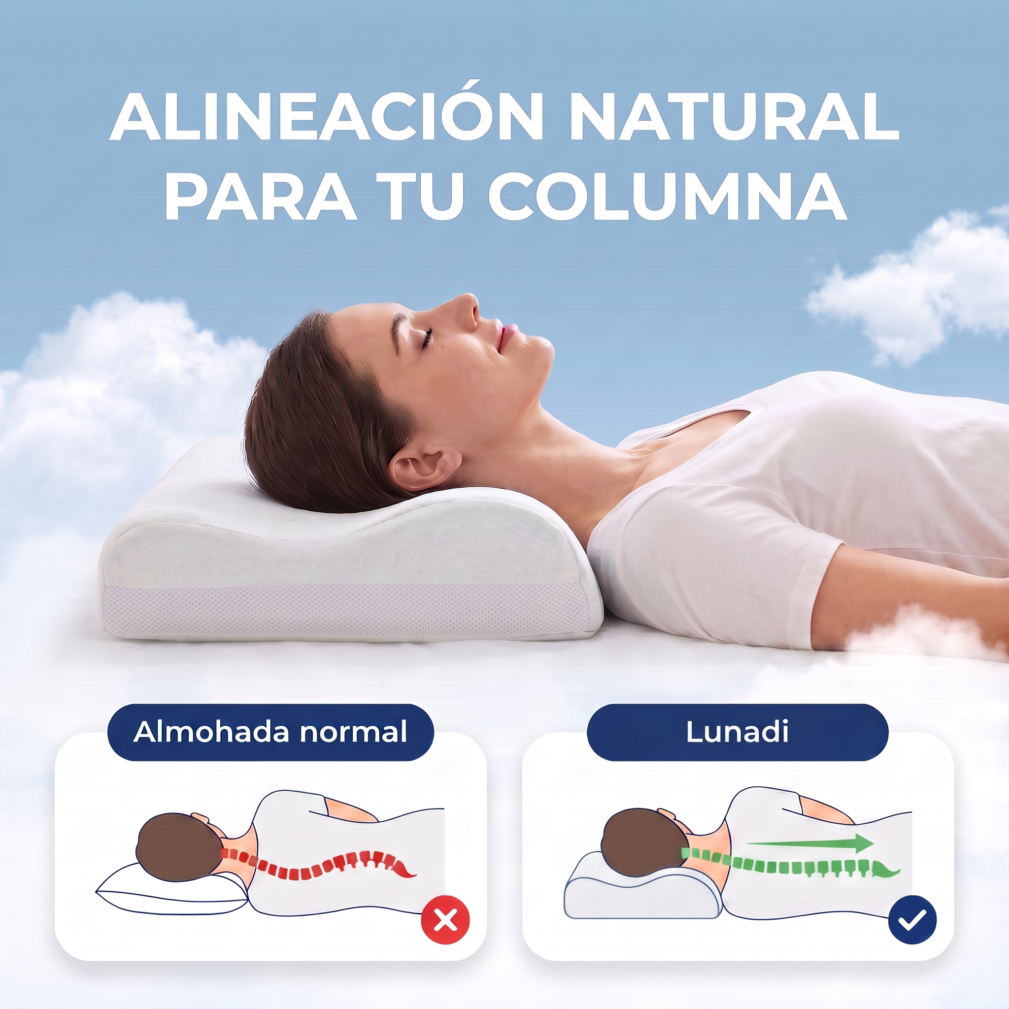 Almohada Cervical Contorno Lunadi