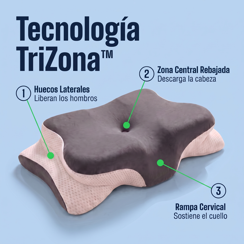Una almohada. Tres zonas. Cero tensión.